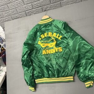 MLB Oakland Athletics A's Satin Bomber Jacket by Swingster Men's Sz: L Green